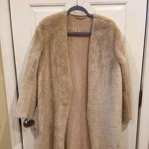 Vegan faux fur maxi sweater jacket